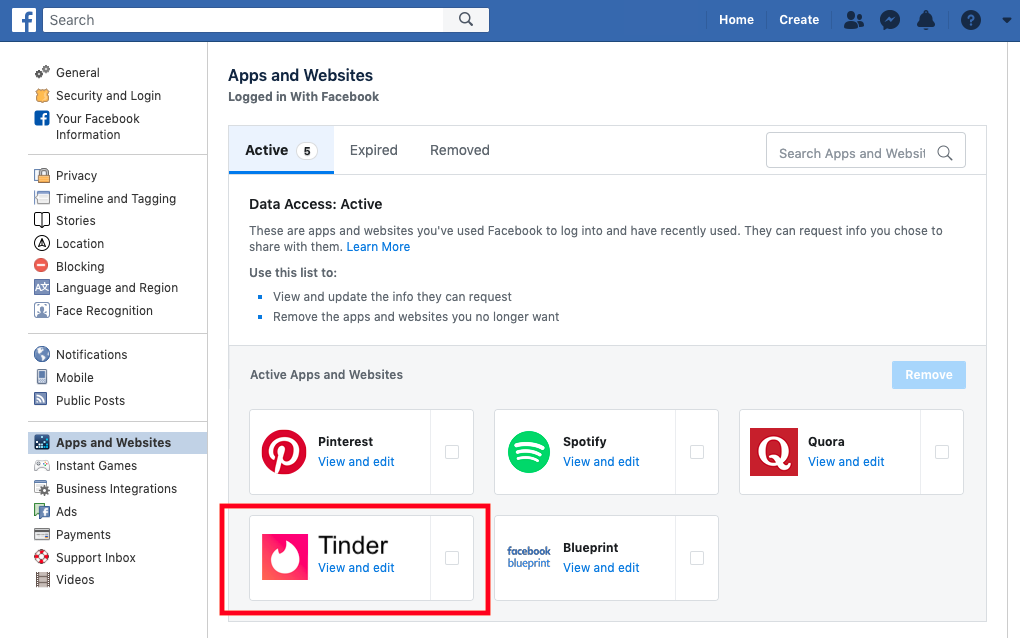 How to disconnect facebook from tinder