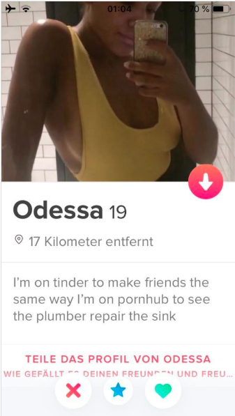 Hilarious tinder profiles