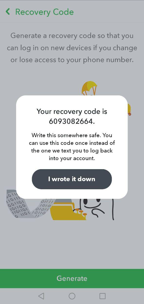 Snapchat suspicious login bypass